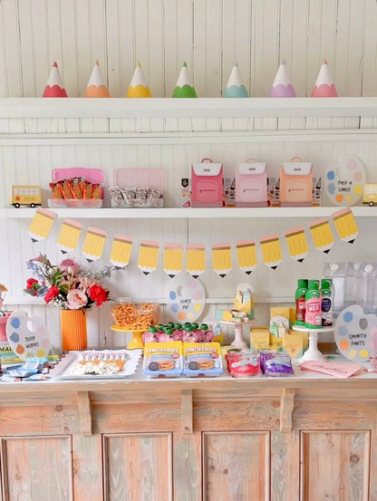 Printable color pencil party hats