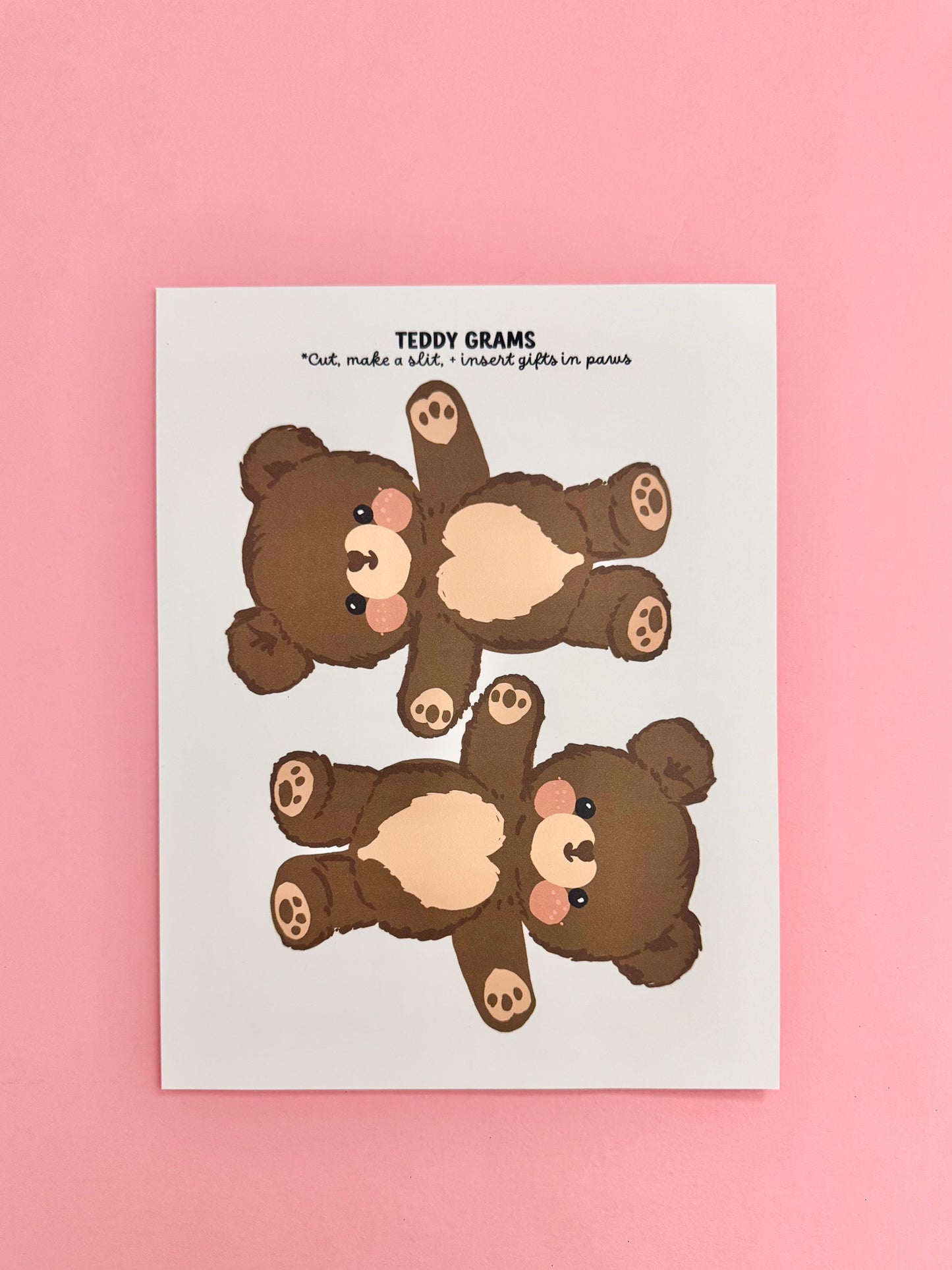 Teddy Bear Gram | Valentine Card Printable