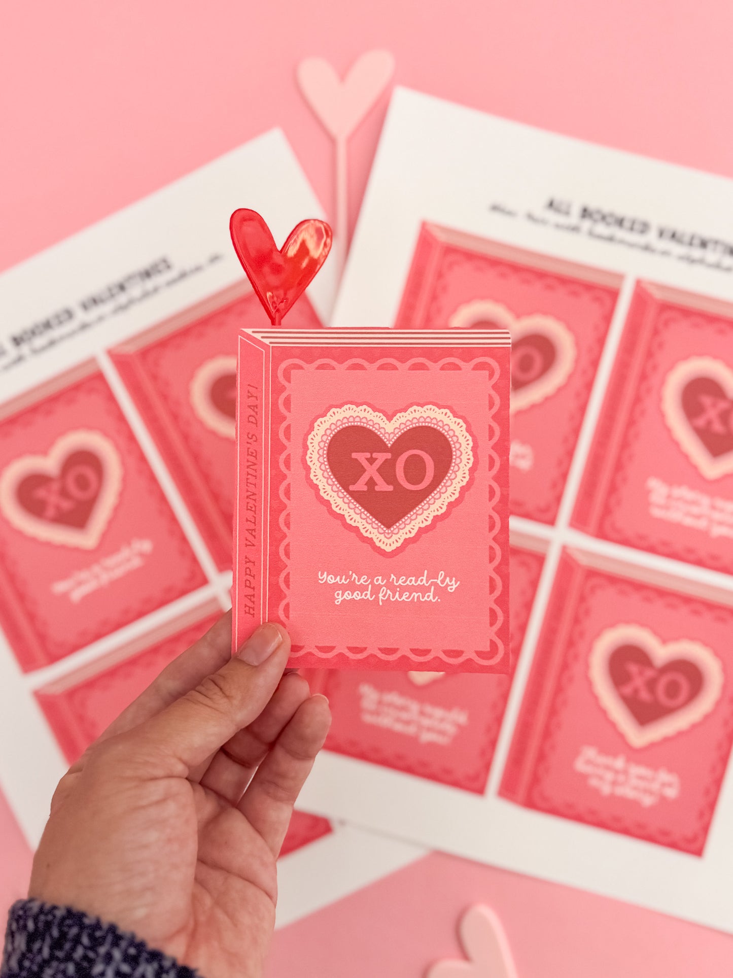 All Booked Up! | Book Themed Valentine Card Printable Set