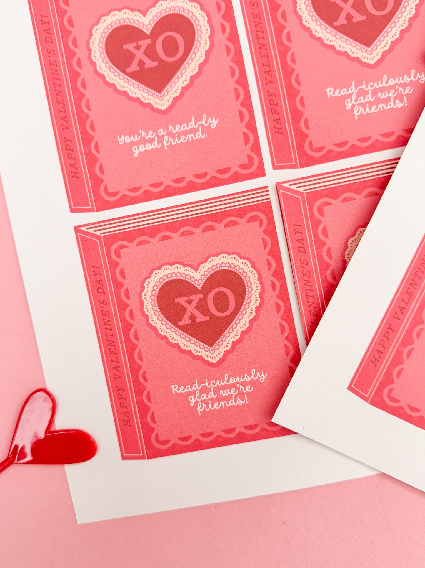 All Booked Up! | Book Themed Valentine Card Printable Set
