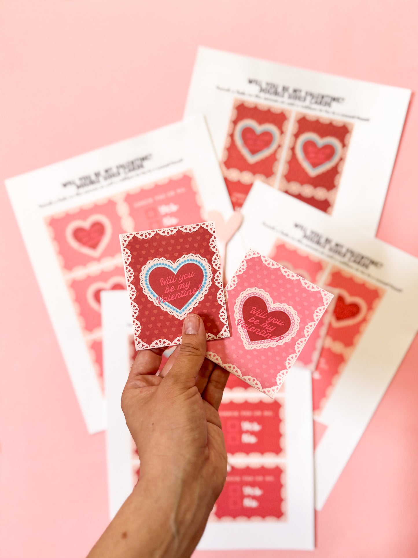 Will you be my Valentine? | Valentine Card Printable Set