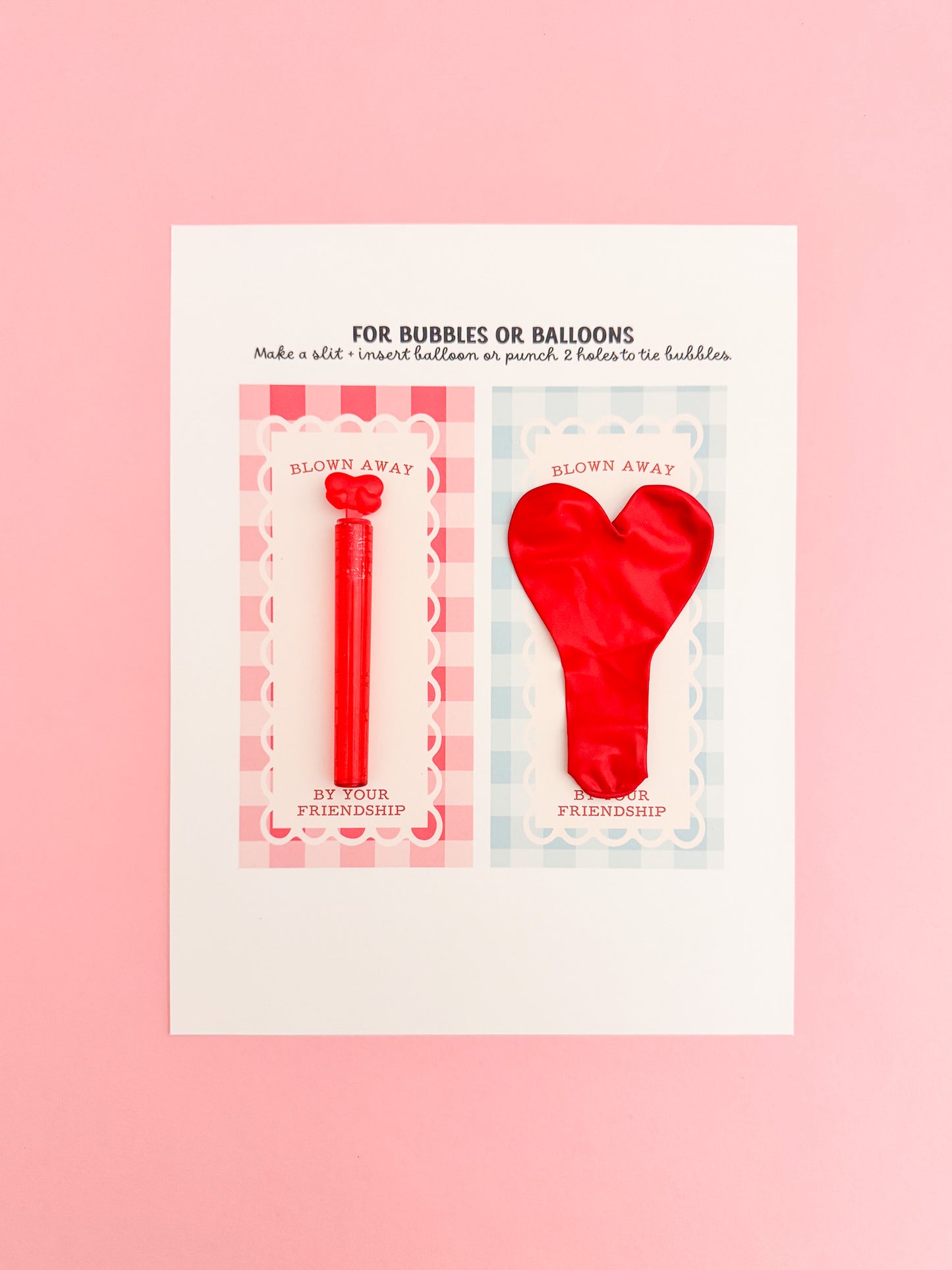 Bubbles + Balloons | Valentine Card Printable Set
