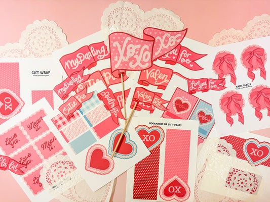 Doily Vintage Lace Valentines | Printable Valentine Card and Party Set