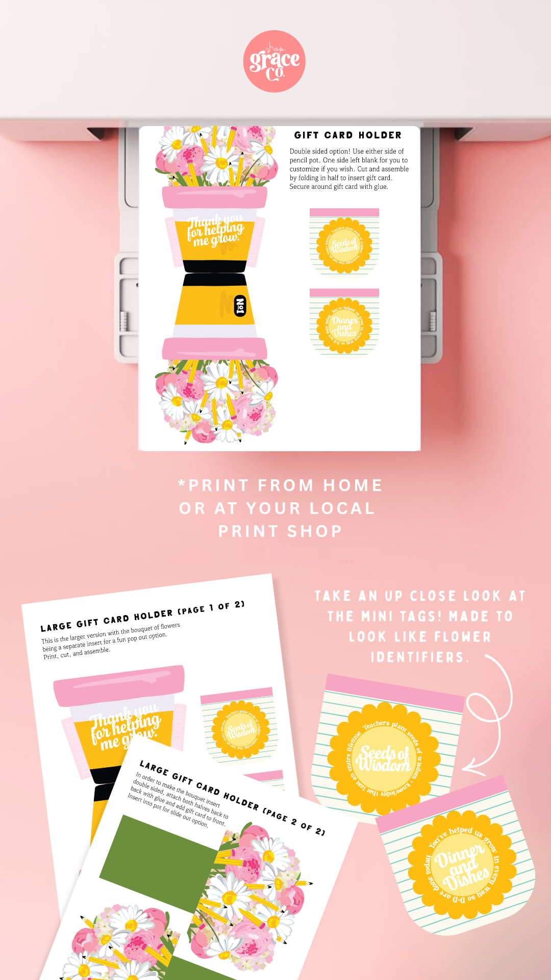 Teacher Appreciation Gift Card Holder | Mini Printable Set