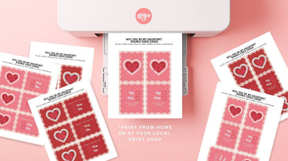 Will you be my Valentine? | Valentine Card Printable Set