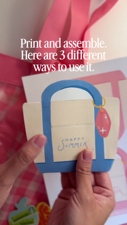 Summer Tote | Printable Gift Card Holder