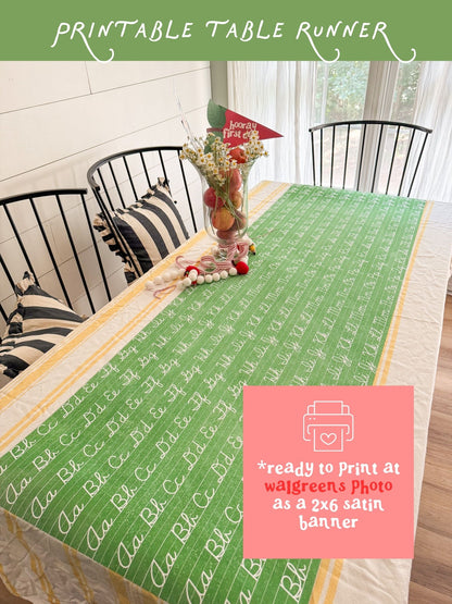 printable chalkboard table runner banner