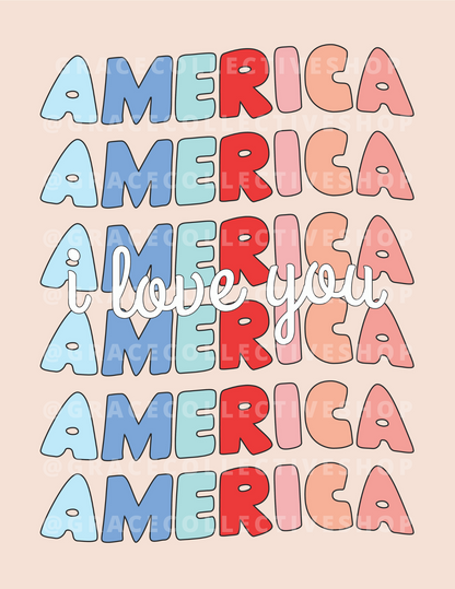 America, I Love You | Printable Party Set