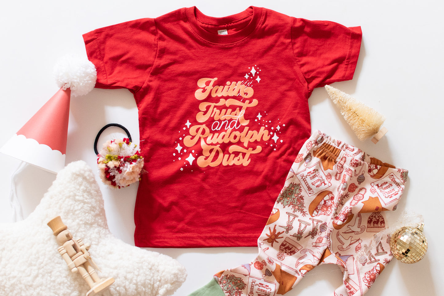 Faith Trust and Rudolph Dust | Kid's Tee CLOSEOUT