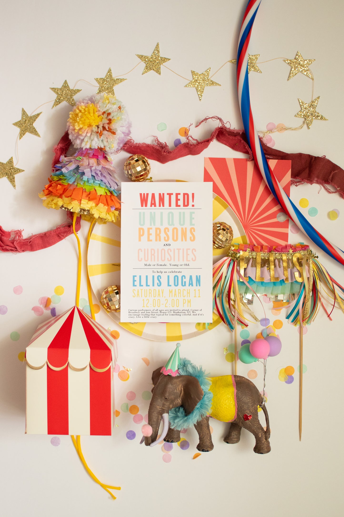 Colorful Circus Party | Custom Invite
