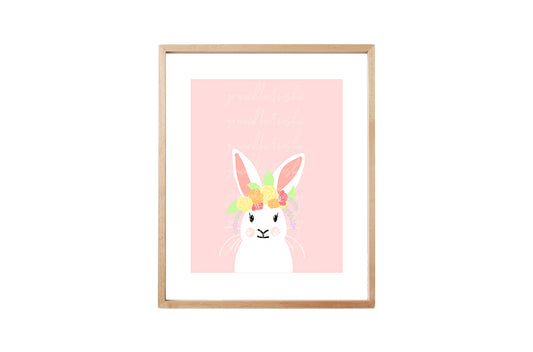 Flower Crown Bunny | Printable Art