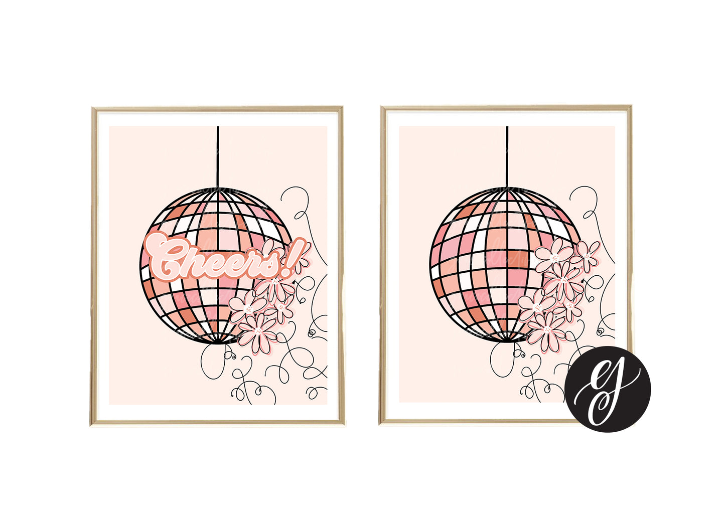Rose Gold Disco Ball | Printable Art