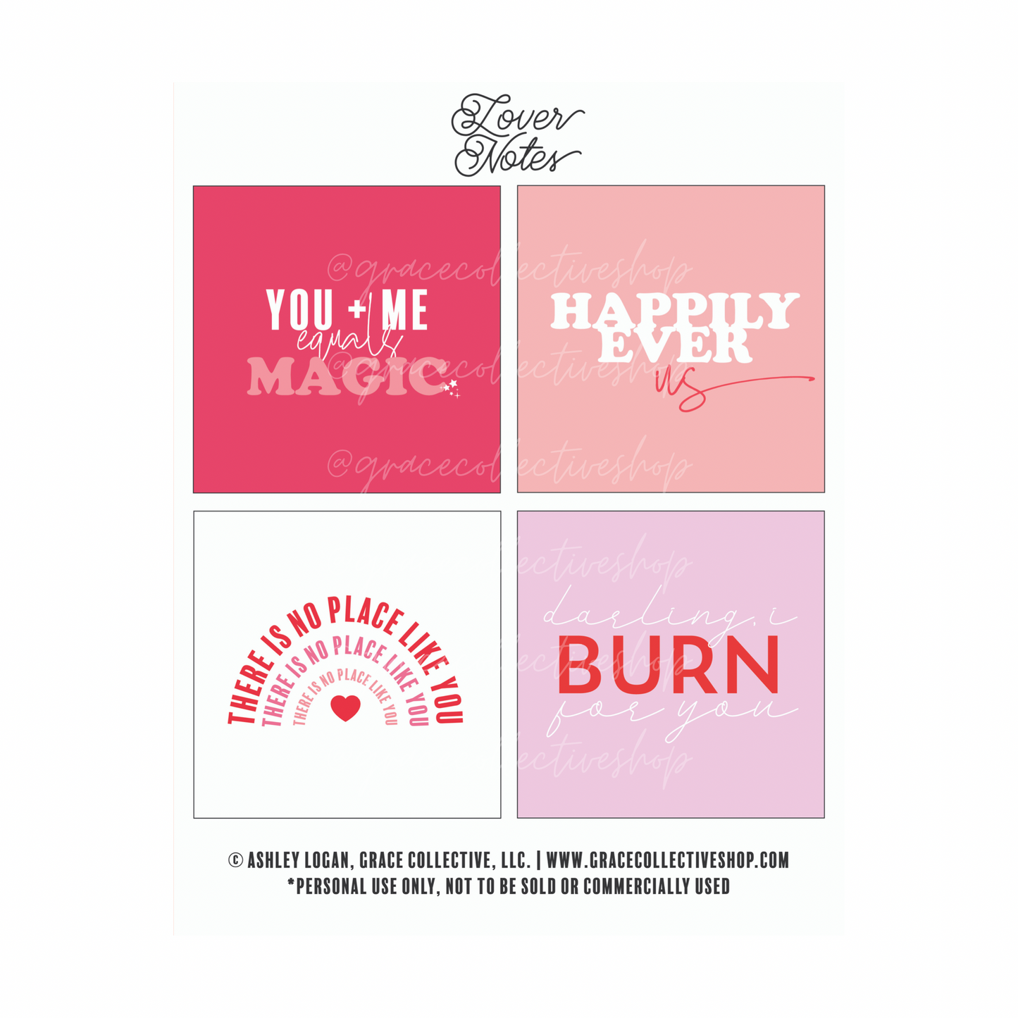 Lover Valentine Cards | Printable Set